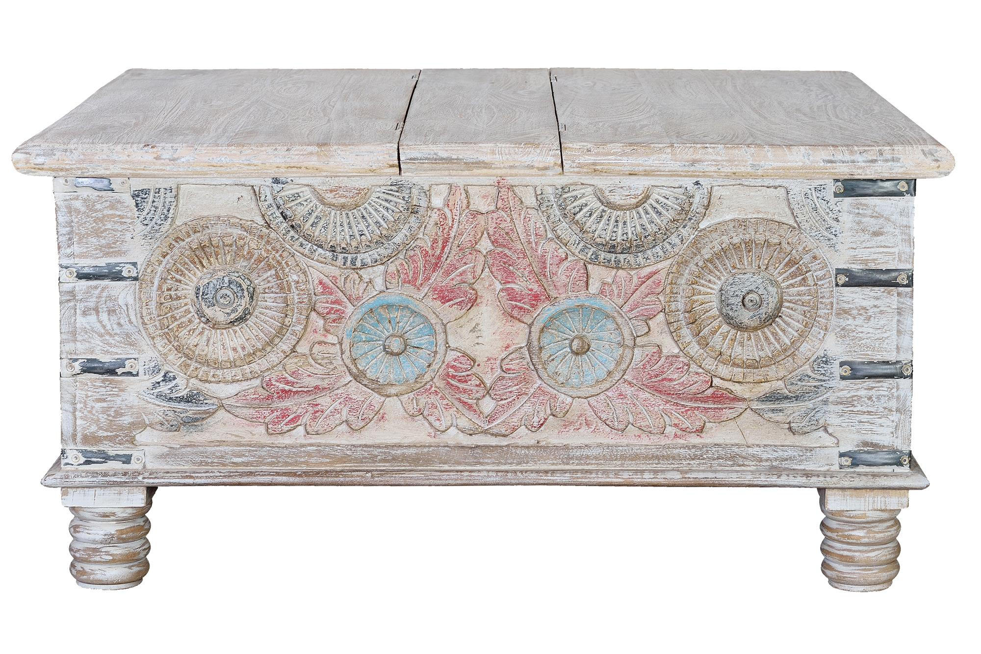 COUCHTISCH aus Mangoholz - Chromfarben, Holz (90/90/45cm) - Giner y Colomer
