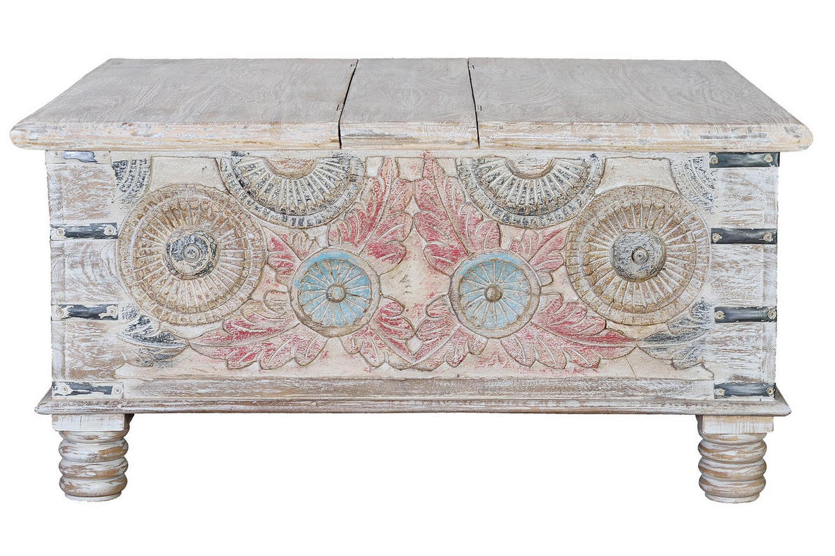 COUCHTISCH aus Mangoholz - Chromfarben, Holz (90/90/45cm) - Giner y Colomer