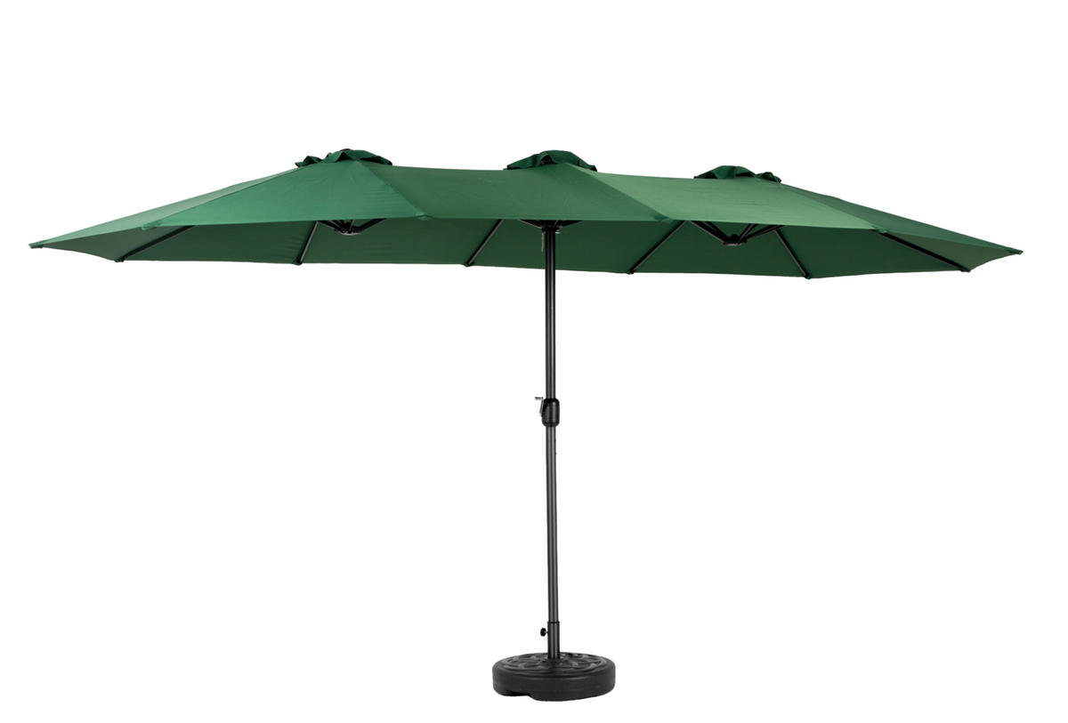 SONNENSCHIRM Doppelseitiger aus Stahl 453x267x255 cm in Grün mit Kurbelmechanismus - Grün, Metall (267/453cm) - Modfu