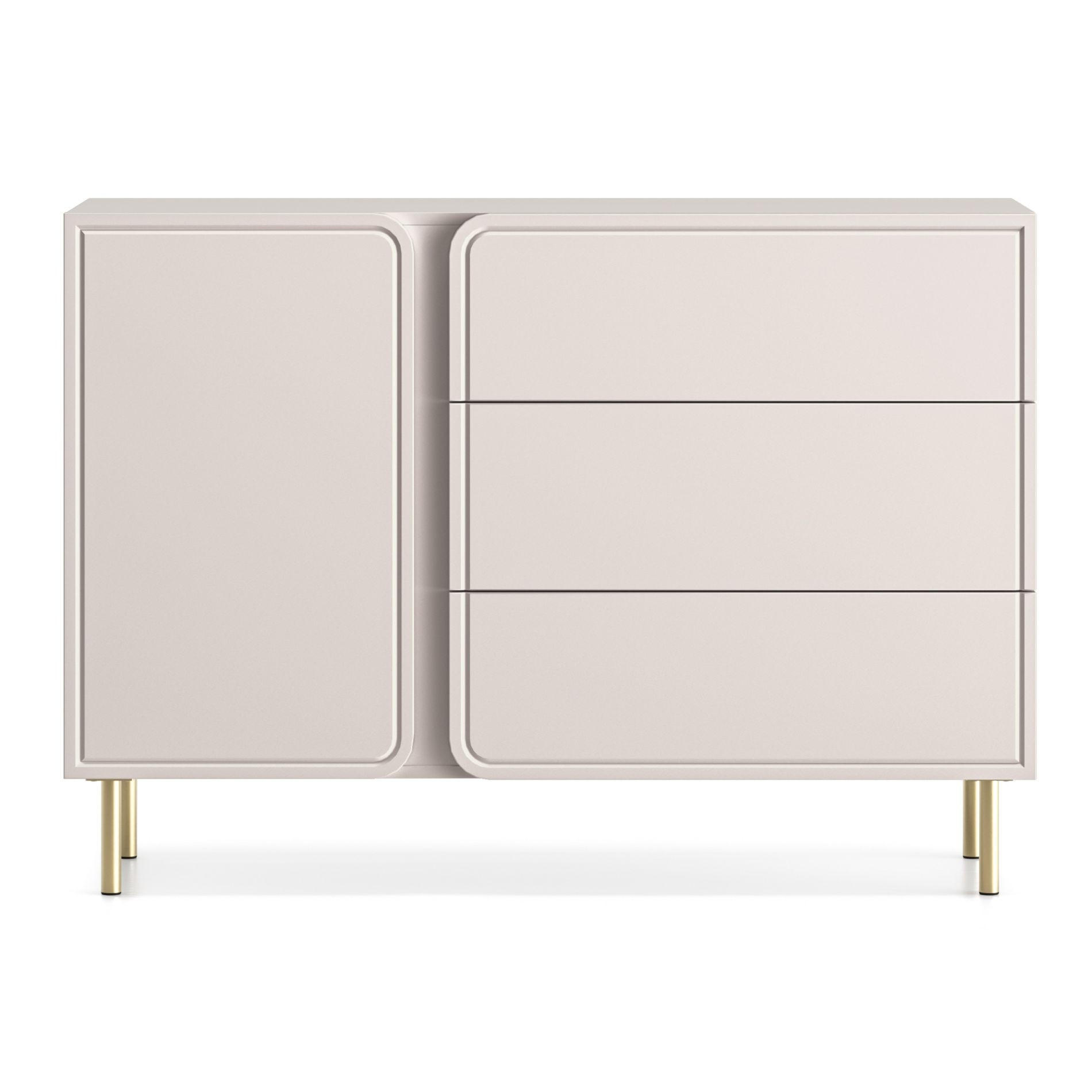 SIDEBOARD Loppa Kaschmirbeige 120 cm - Beige/Goldfarben, Holzwerkstoff/Metall (120/85/40cm) - Selsey
