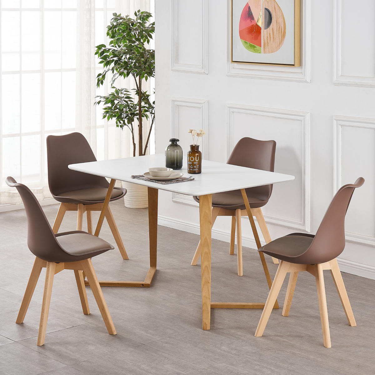 ESSZIMMERSTUHL Kunststoff 4-teilig Braun - Braun, Kunststoff (48/83/44cm) - Life Interiors