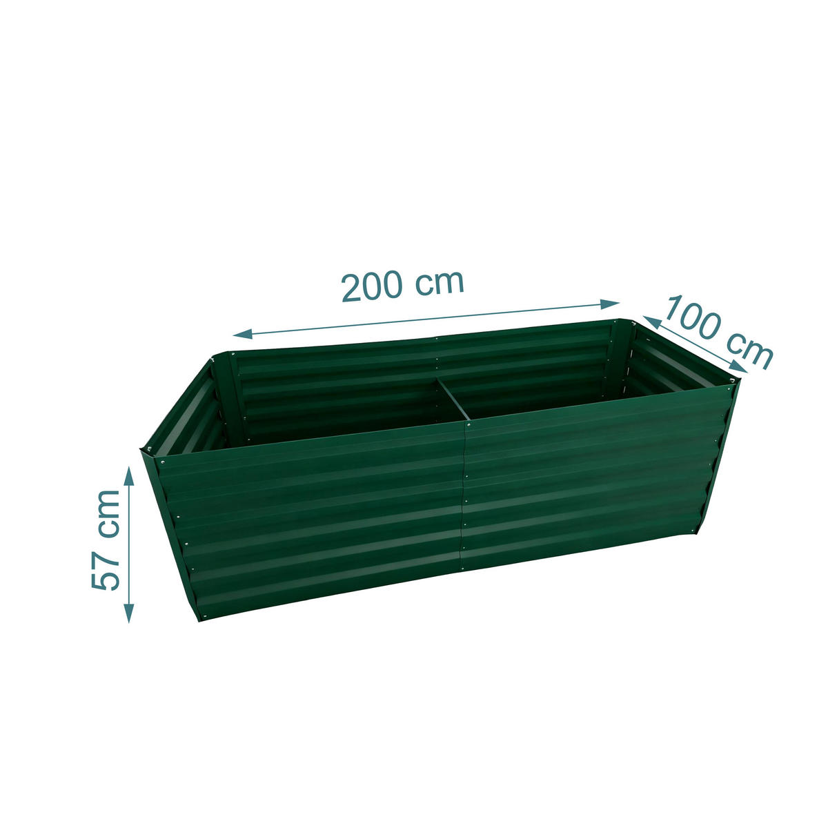 HOCHBEET - Grün, Metall (100/57/100cm) - Relaxdays