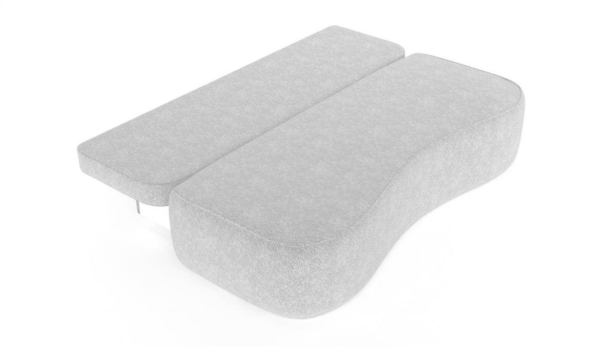 POHOVKA ROTONDO, krémová, látka bouclé, s funkcí rozkladu na lůžko - krémová, textil (101/93/207cm) - MASSENO
