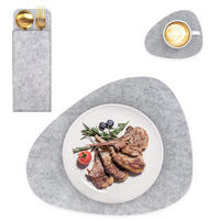 FILZUNTERSETER-SET (6-tlg.) - Grau, Textil (33/43cm) - Intirilife