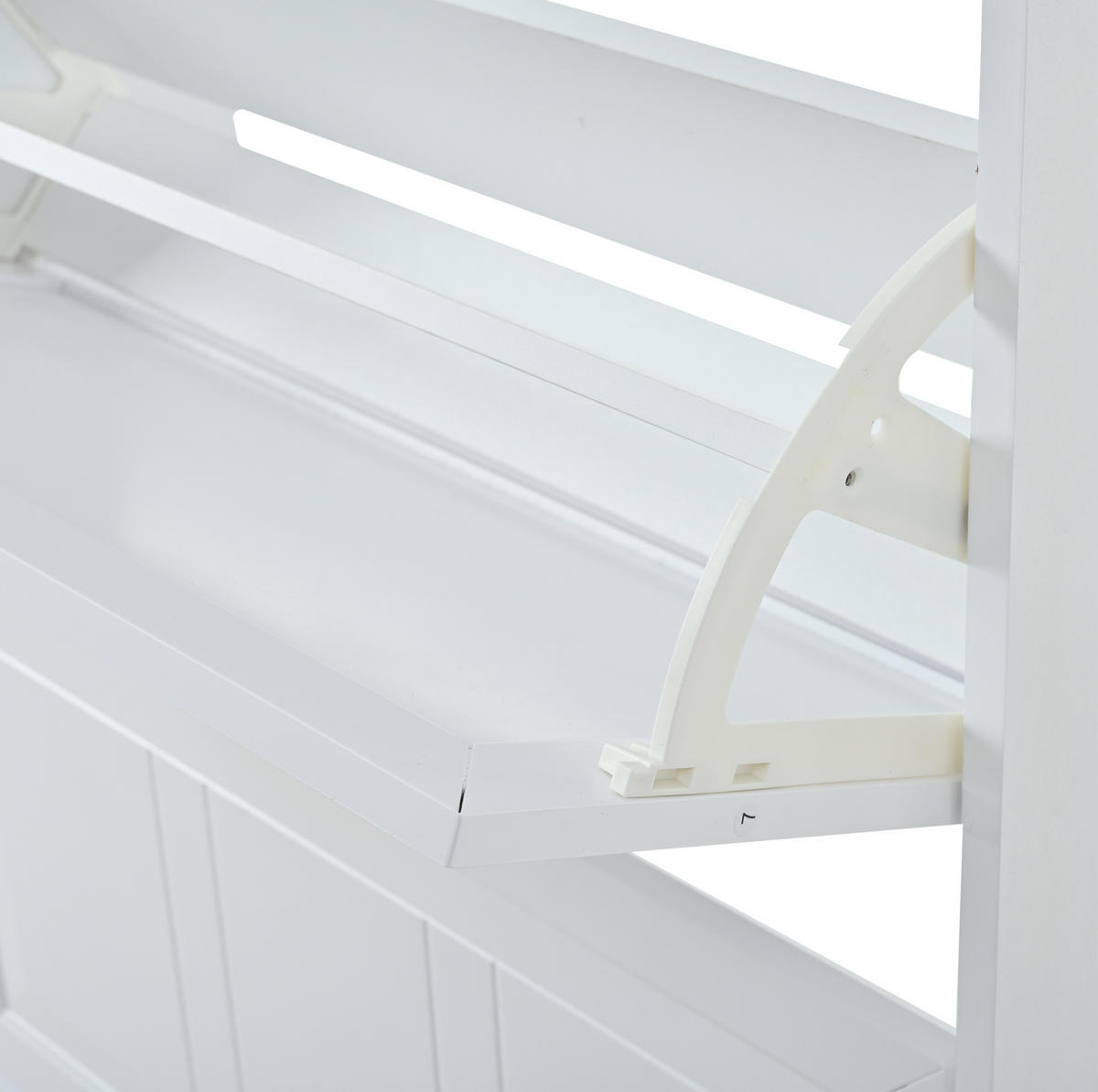 SCHUHSCHRANK aus MDF & Spanplatte 70x24x120cm in Weiß mit Klapptüren - Weiß, Holzwerkstoff (70/120/24cm) - Modfu
