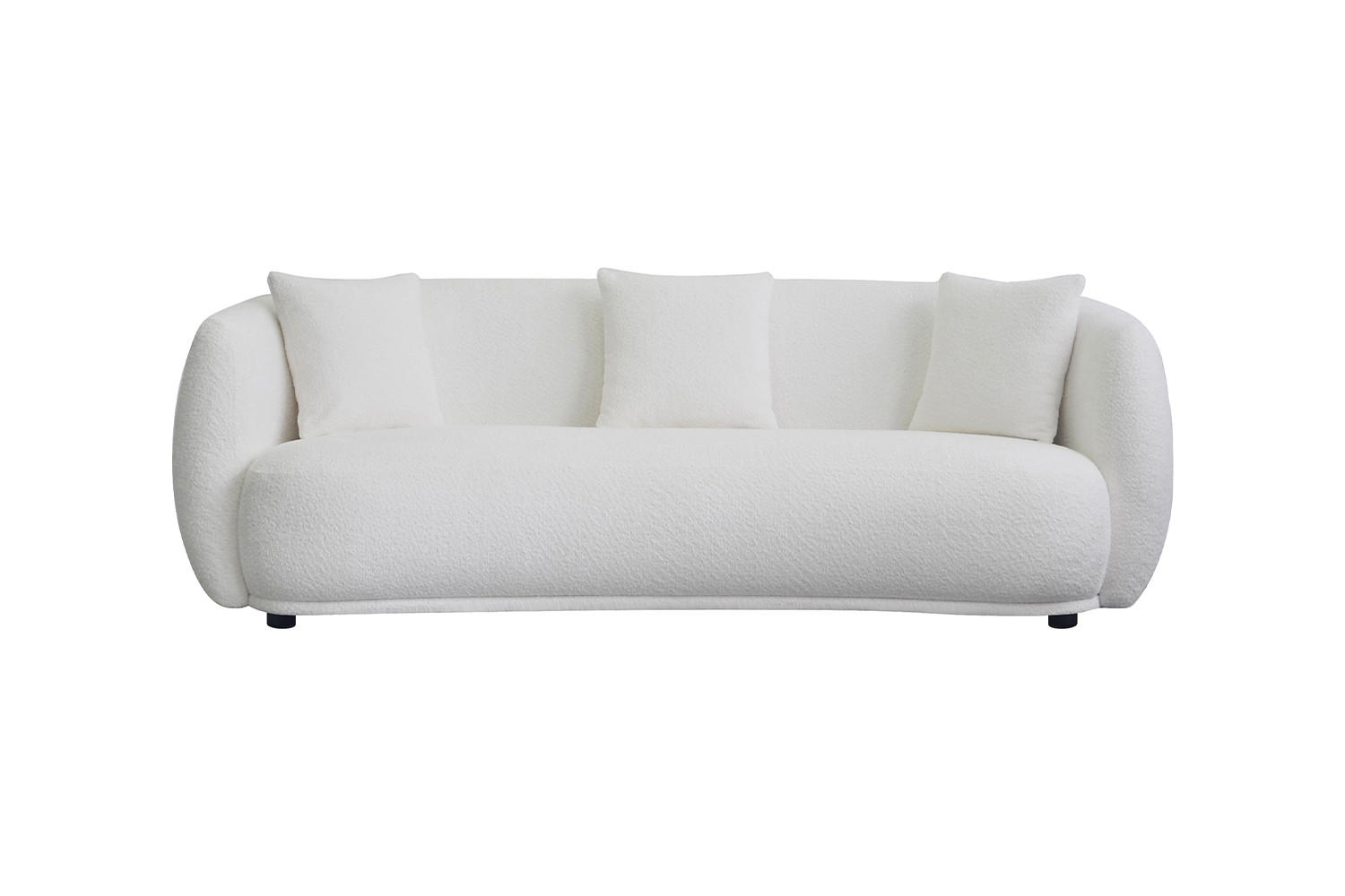 SOFA RADA Cremeweiß Webstoff - Creme/Schwarz, Textil (209/83/109cm) - KAWOLA