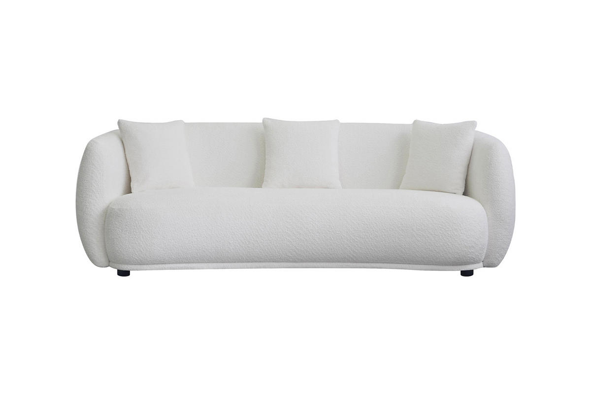 SOFA RADA Cremeweiß Webstoff - Creme/Schwarz, Textil (209/83/109cm) - KAWOLA