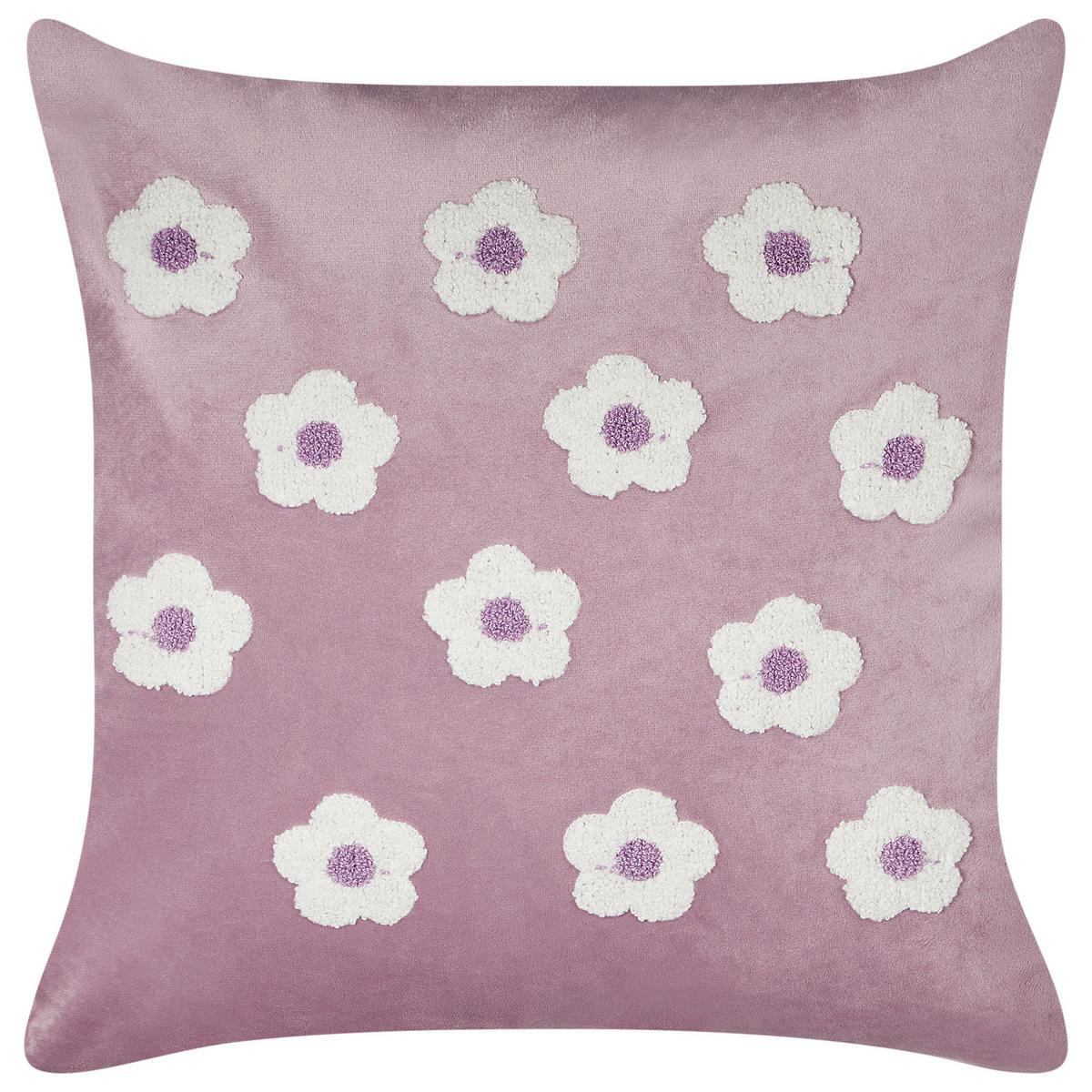 DEKOKISSEN 2er-Set Violett 45/45 cm Echinacea - Violett, Textil (45/45cm) - Beliani