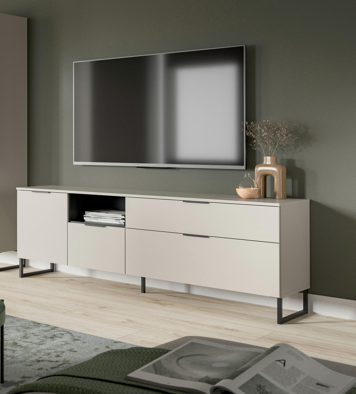 TV Lowboard Nola (B/H/T: ca. 185/64/41 cm) in Kaschmir/Kaschmir - Kaschmir, Holzwerkstoff (185/64/41cm)