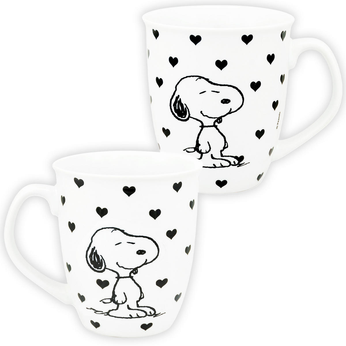 KAFFEEBECHER The Peanuts Snoopy Herzen Weiß 280 ml - Multicolor, Keramik (0.28L) - United Labels