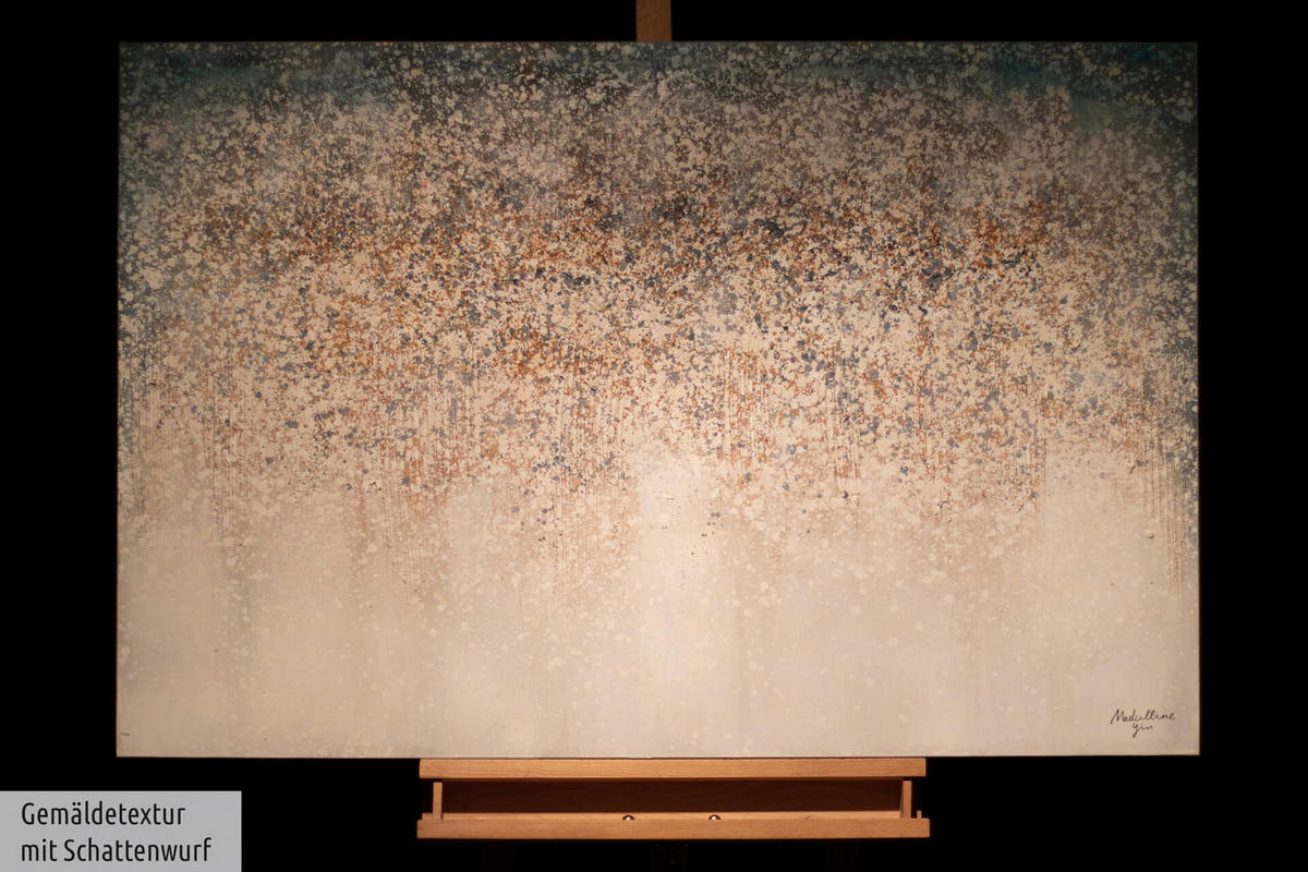 ACRYLBILD HANDGEMALT 120/80 cm - Blau/Beige, Holz/Textil (120/80cm) - KUNSTLOFT