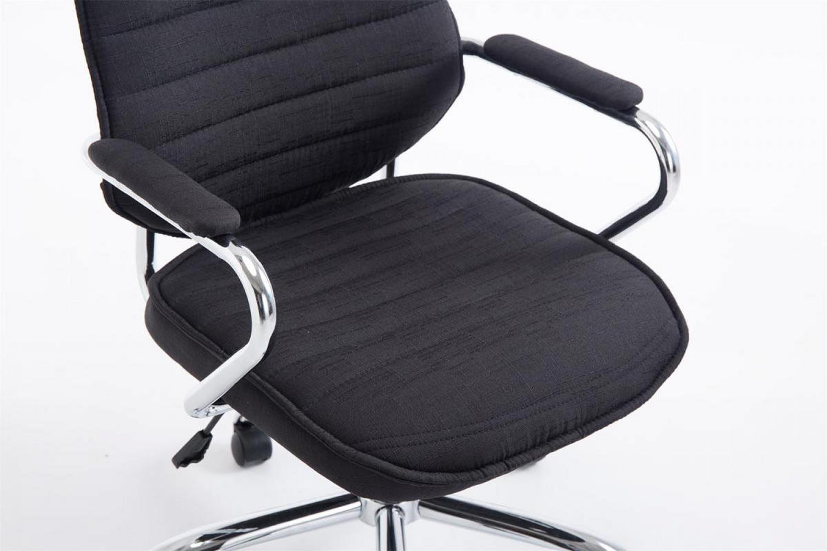 CHEFSESSEL Stoff schwarz - Chromfarben/Schwarz, Textil/Metall (60/117/67cm) - CLP