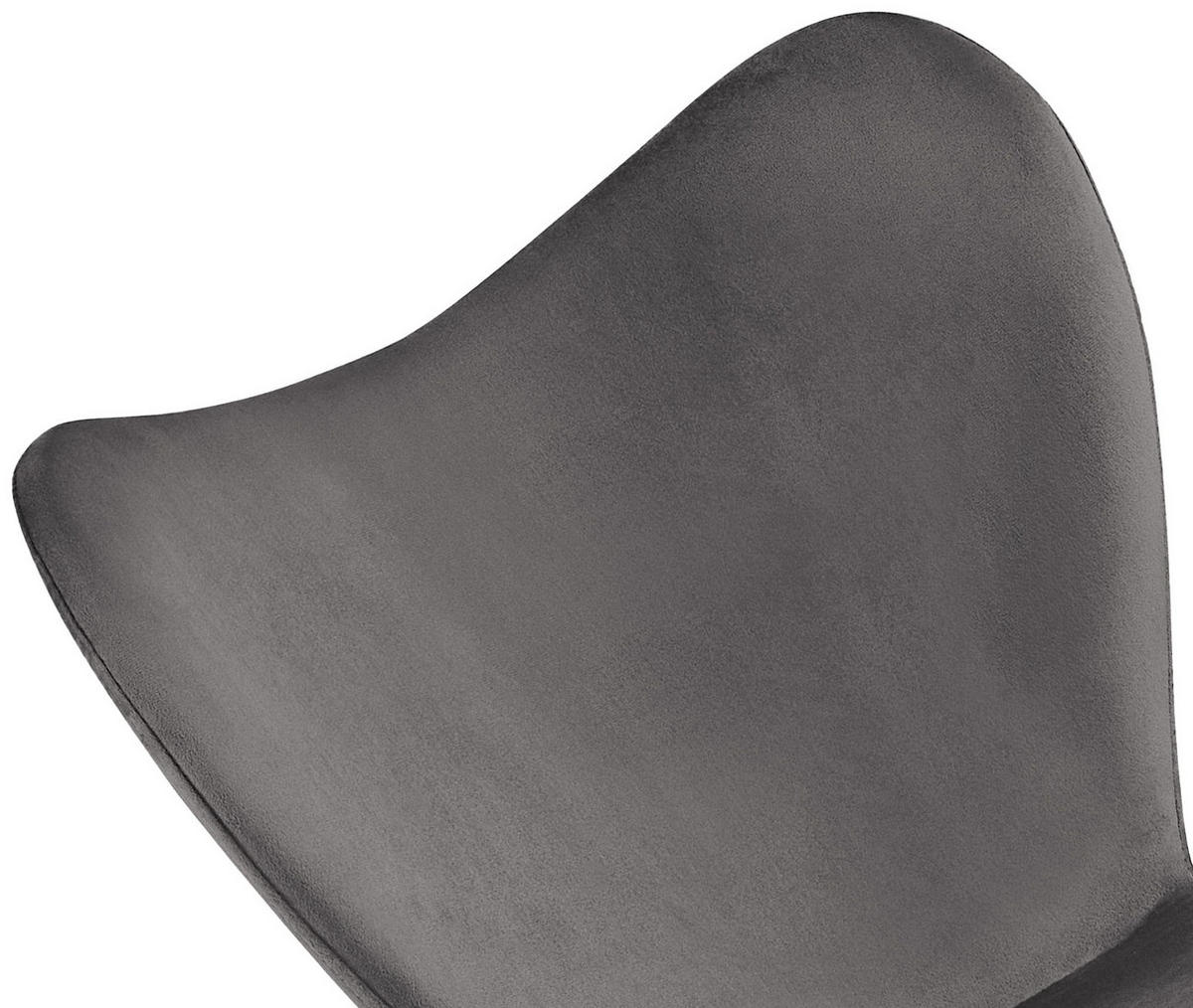 ESSZIMMERSTUHL Samt Dunkelgrau - Dunkelgrau/Schwarz, Textil/Metall (50/80/58cm) - CLP