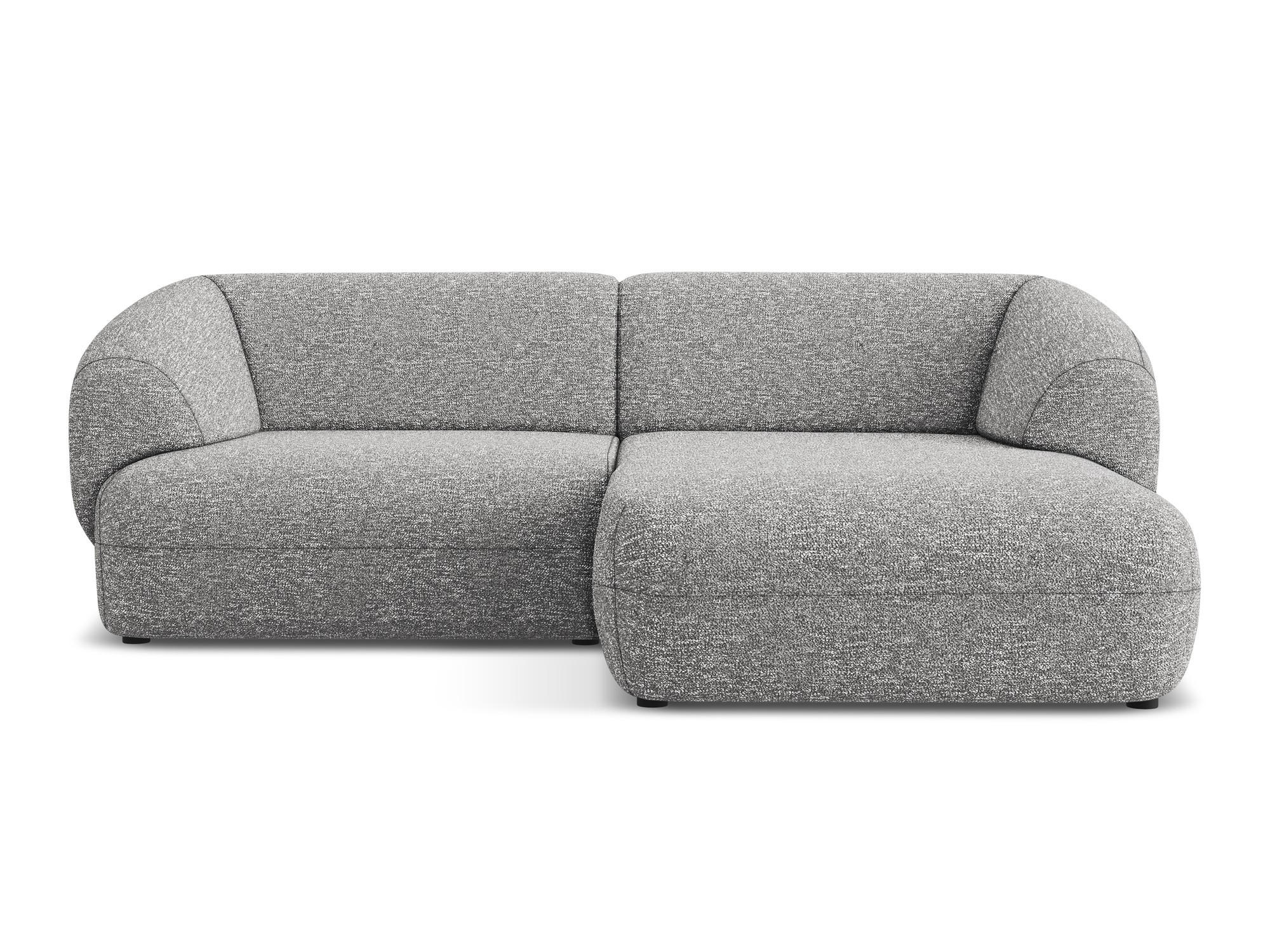 ECKSOFA rechts Strukturstoff Stoff Grau - Hellgrau/Schwarz, Kunststoff/Textil (230/98cm) - Makamii