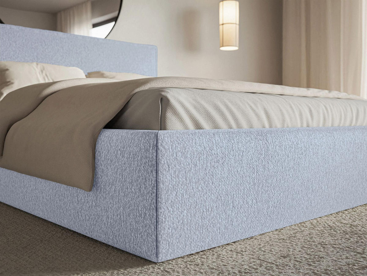 POLSTERBETT Softie Slim Hellblau Chenille 140x200 - Hellblau, Textil (140/200cm) - Selsey