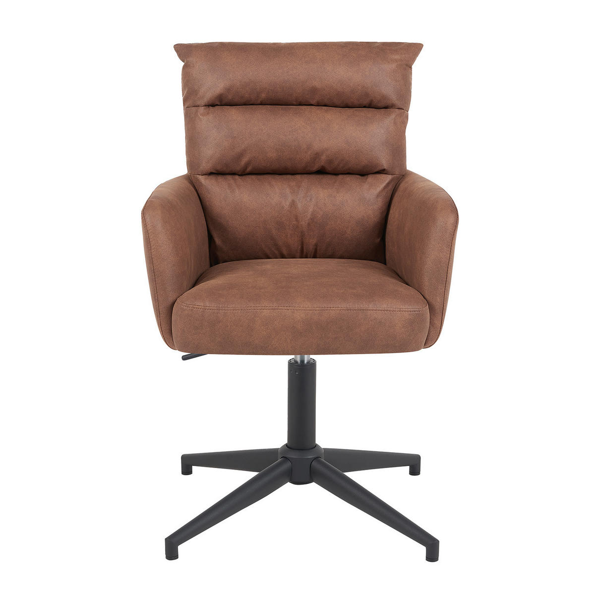 BÜROSTUHL Mika-Romy 2er-Set - Schwarz/Braun, Textil/Metall (59/91/66cm) - DUBI Möbel