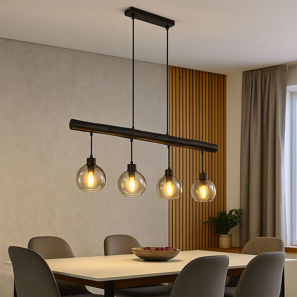 HÄNGELEUCHTE MOITAS Glas Rauchgrau Matt - Grau, Glas (85/15/120cm) - Globo Lighting