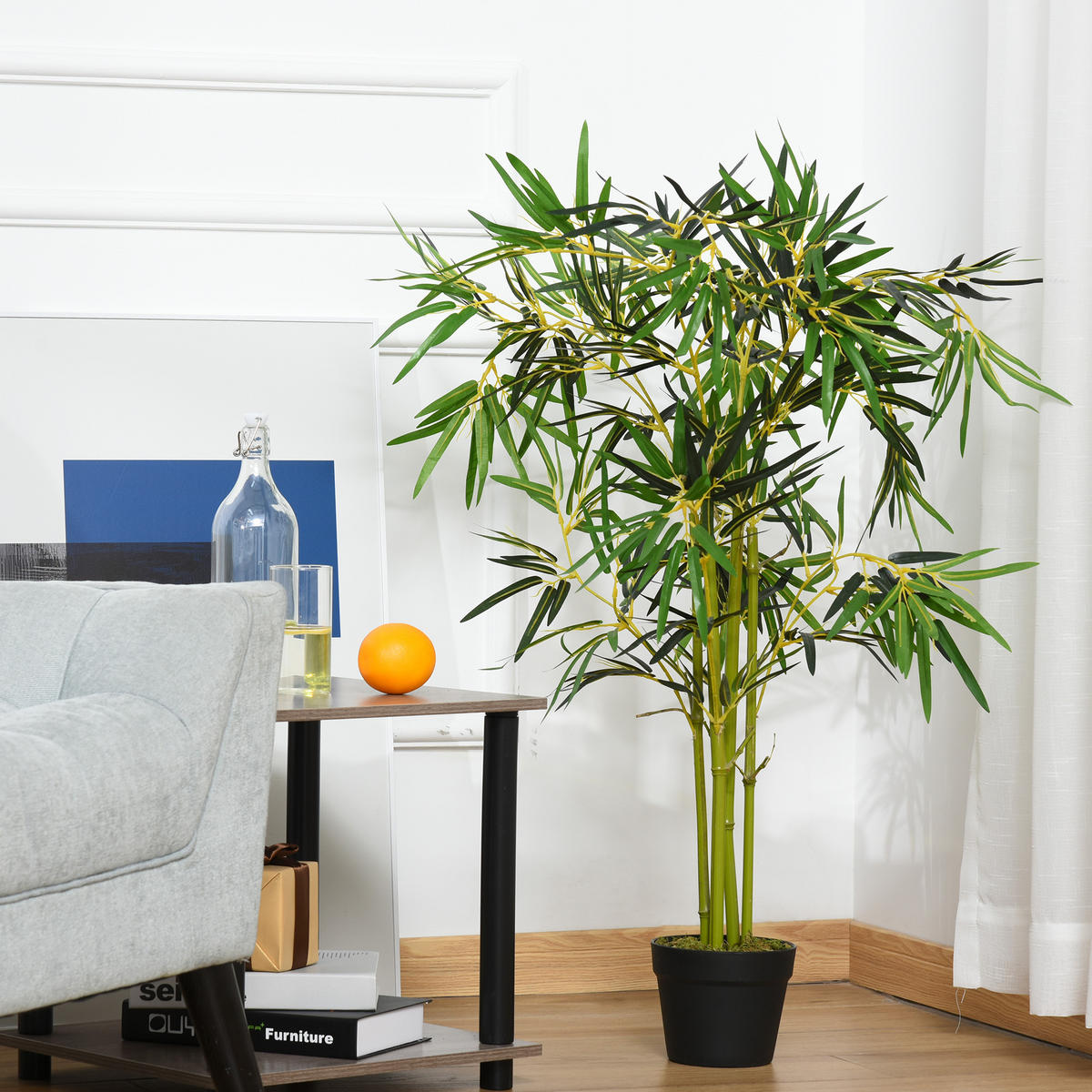 KUNSTPFLANZE, Künstlicher Bambus im Topf, für drinnen & draußen, Höhe 120 cm, pflegeleicht, Grün - Multicolor, Kunststoff (120cm) - FORIOUS
