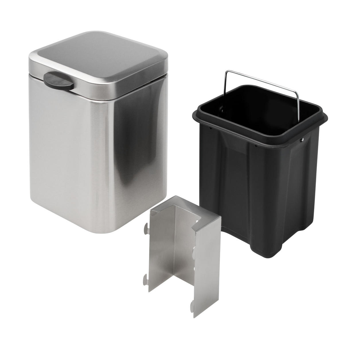 WAND-KOSMETIKEIMER 3 Liter, silber, Edelstahl - Edelstahlfarben, Metall (16/24/23cm) - bremermann