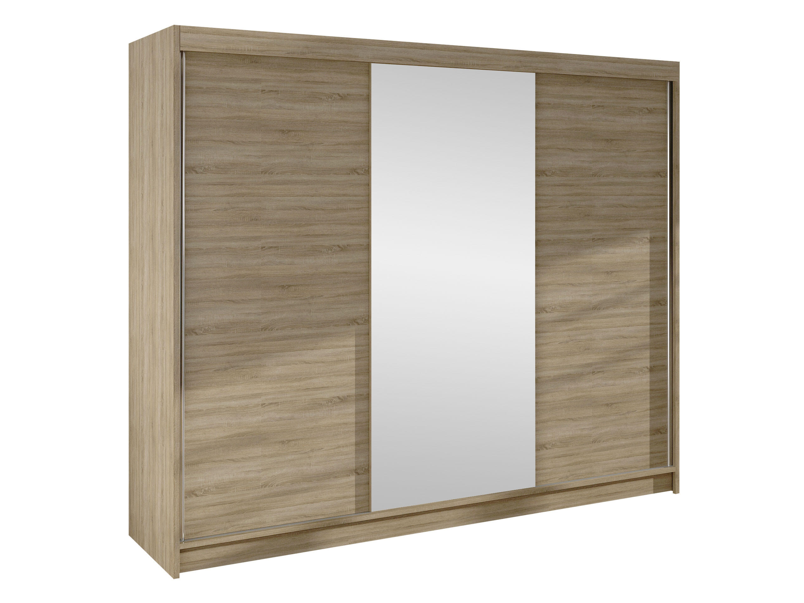 SCHWEBETÜRENSCHRANK Derby I - Sonoma Eiche, Holzwerkstoff/Metall (200/215/58cm) - MIRJAN24