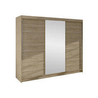 SCHWEBETÜRENSCHRANK Derby I - Sonoma Eiche, Holzwerkstoff/Metall (200/215/58cm) - MIRJAN24
