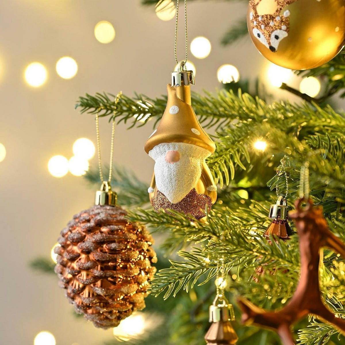 WEIHNACHTSKUGELN Set 40-teilig Bronze Waldland - Multicolor, Kunststoff (9/9/9cm)