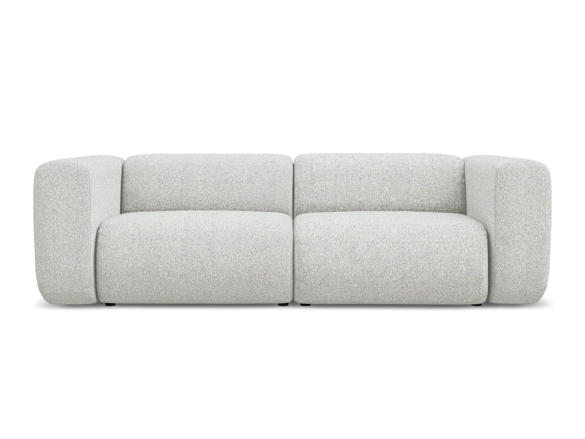 3-SITZER SOFA Strukturstoff Stoff Beige - Beige/Schwarz, Kunststoff/Textil (228/70/89cm) - Makamii