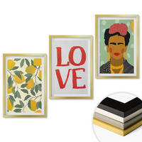 WANDBILDER 3er Set - 40x60 cm Goldrahmen - Lemons LOVE Porträt von Frida - Goldfarben, Kunststoff (40/60cm) - ArtPrintCave