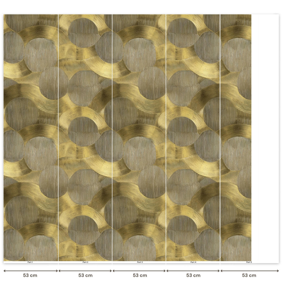 TAPETE - Modern - Geometrisch - Gold - 240x220 cm - Goldfarben, Papier (240/220cm) - OnlyWow