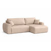 ECKSOFA Mit Schlaffunktion Ariel L, Velours, Stoff Salvador, Beige, Rechts - Beige, Holz (250/142cm) - Kaiser Möbel