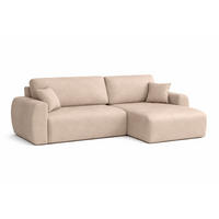 ECKSOFA Mit Schlaffunktion Ariel L, Velours, Stoff Salvador, Beige, Rechts - Beige, Holz (250/142cm) - Kaiser Möbel