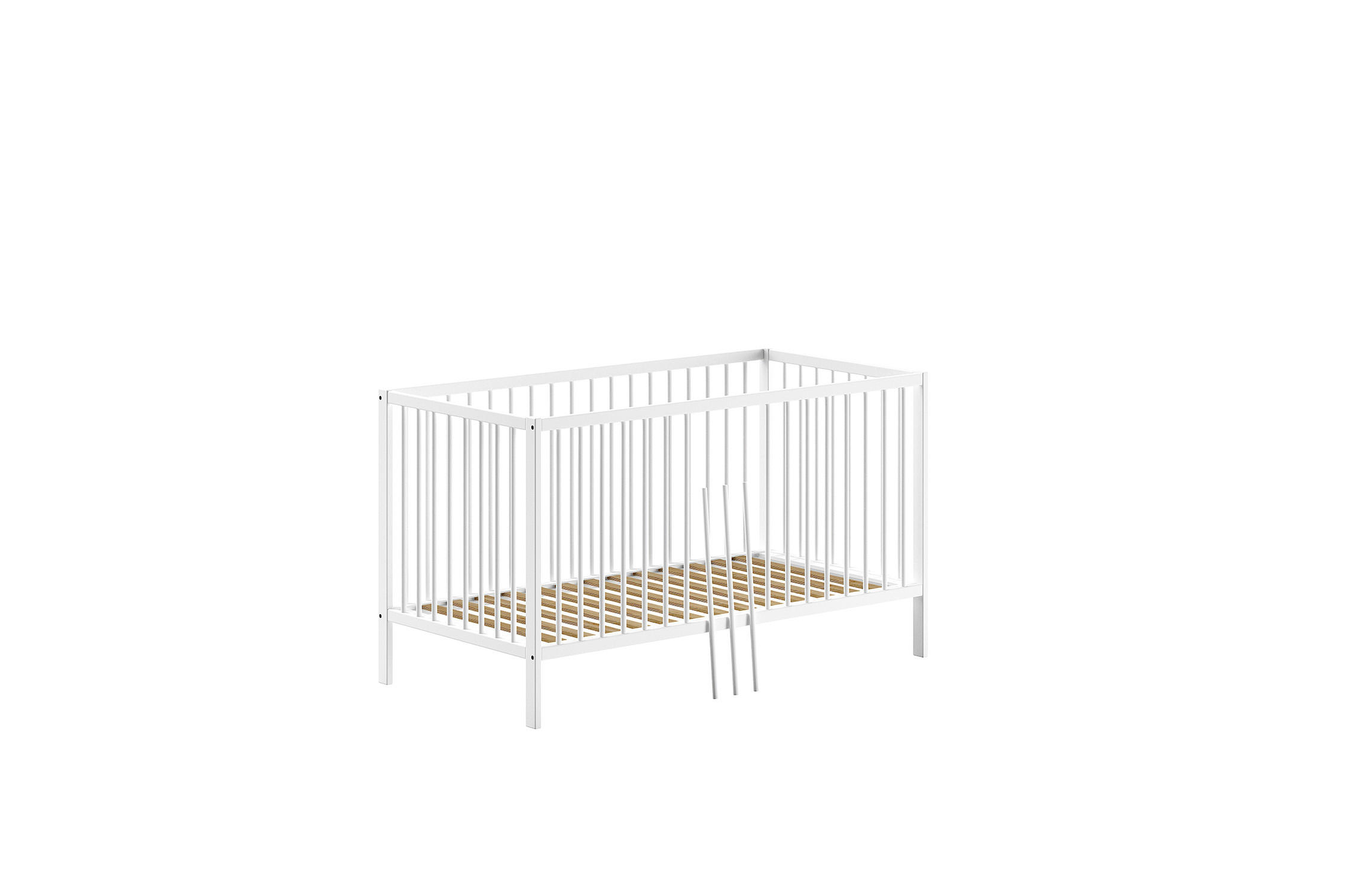 BABYBETT DINO Weiß 76x144x85 cm - Weiß, Holz - FURNLUX
