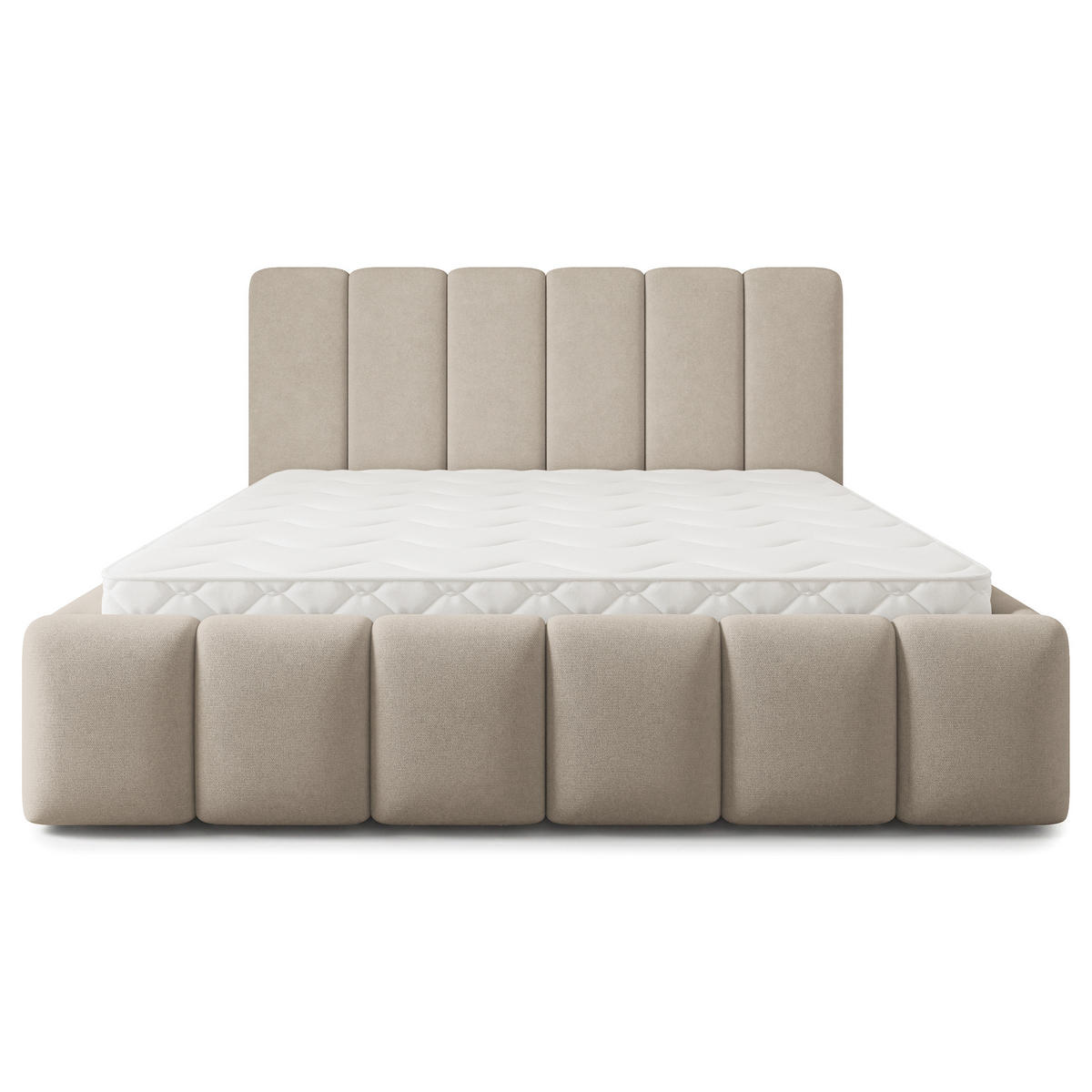 POLSTERBETT ATTORA SR 180x200 cm mit Bettkästen - Beige - Beige, Holz (180/200cm) - MASSENO