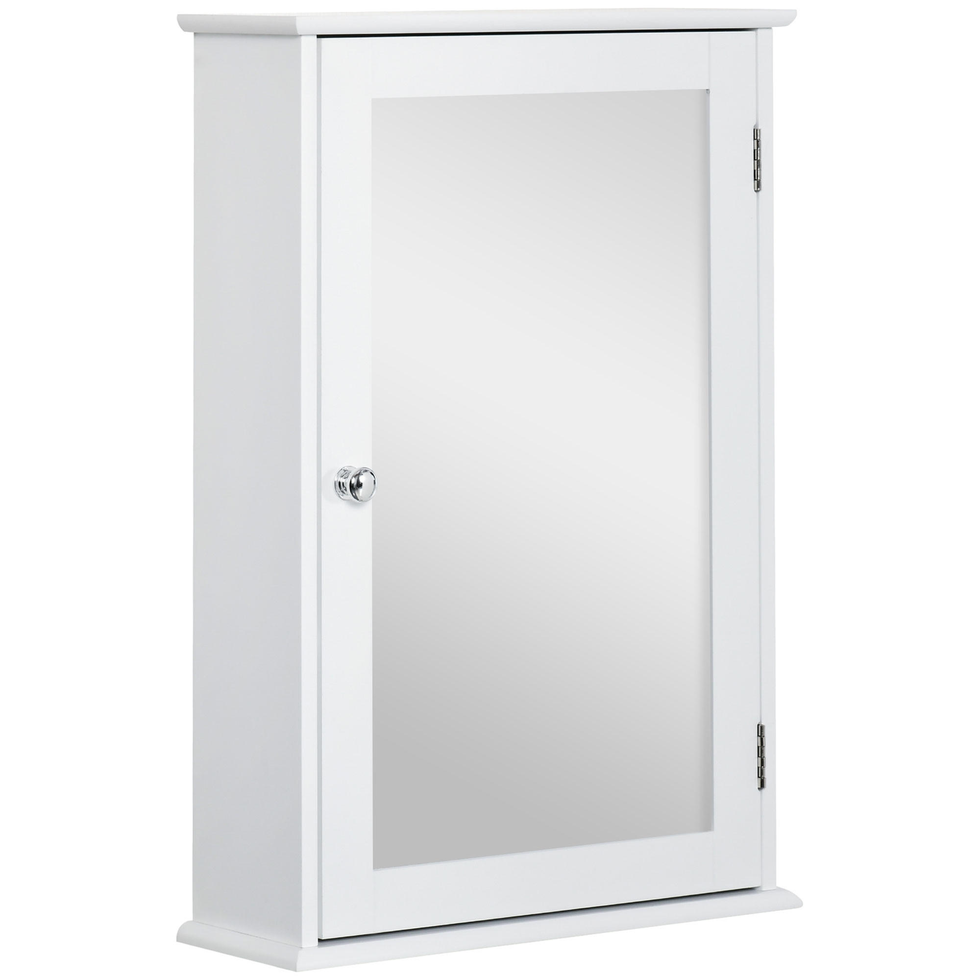 SPIEGELSCHRANK mit Spiegel, verstellbarem Einlegeboden, 41*14*60cm, Weiß - Weiß, Glas (41/60/14cm) - Vallsero