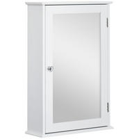SPIEGELSCHRANK mit Spiegel, verstellbarem Einlegeboden, 41*14*60cm, Weiß - Weiß, Glas (41/60/14cm) - Vallsero