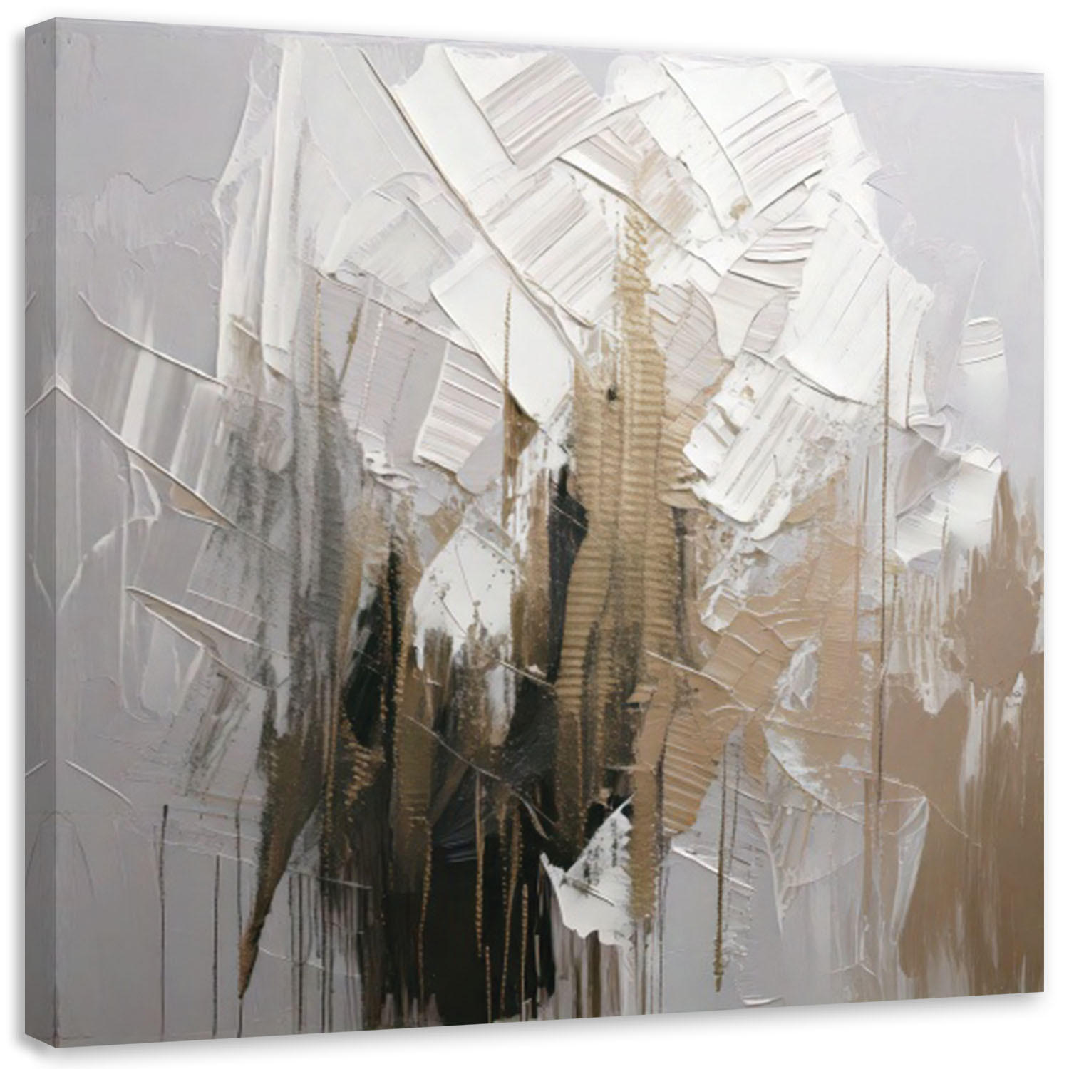 LEINWANDBILD Abstraktion Textur Neutrale Farben 60x60cm - Grau, Textil (60/60cm) - Feeby