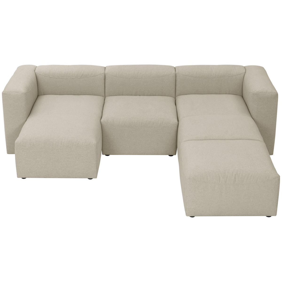 WOHNLANDSCHAFT 2 Kattrina Flachgewebe creme - Creme, Kunststoff (275/73/235cm) - 58aufmkessel