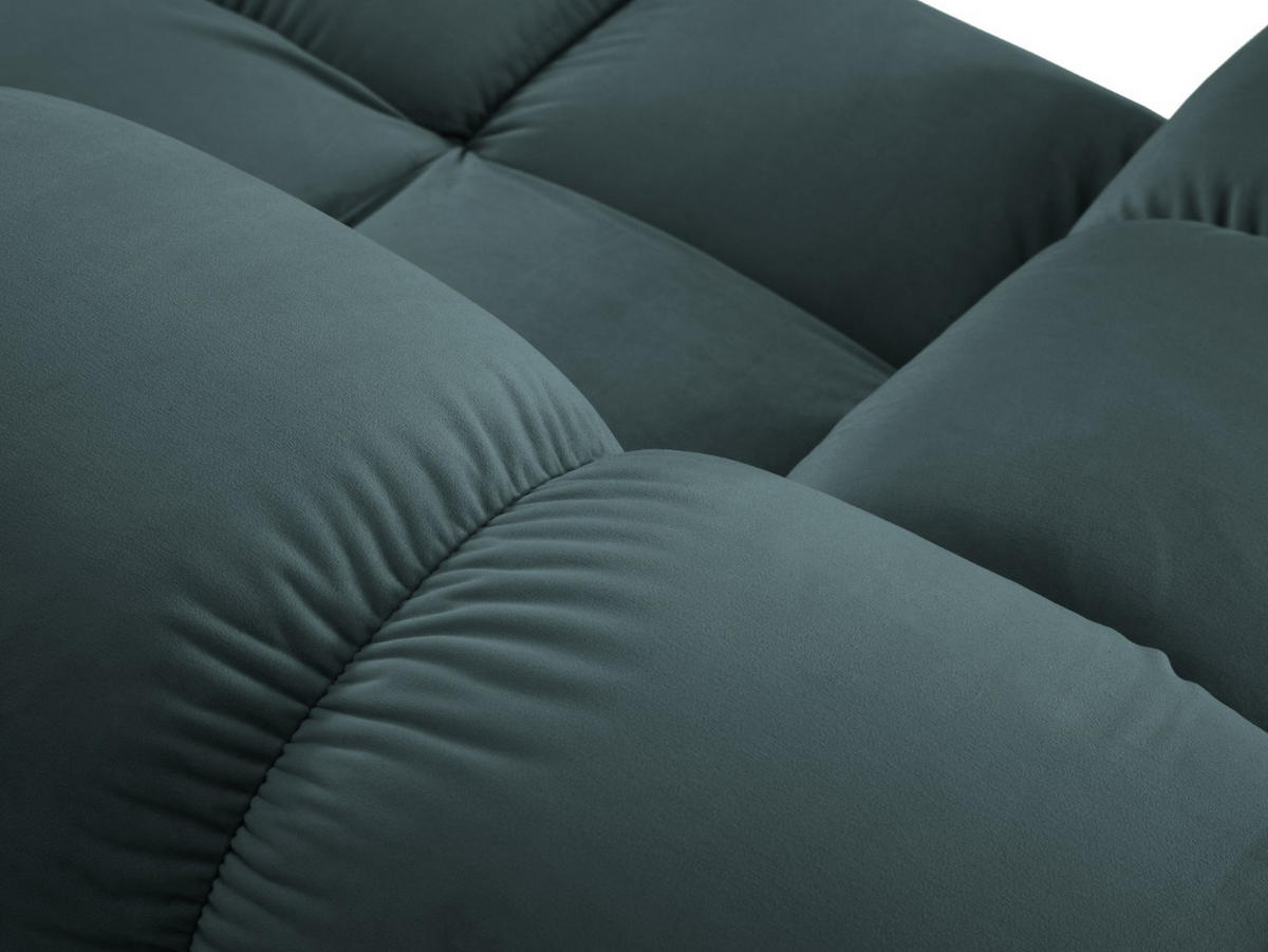 MODULARES-SOFA Bellis aus Samt petrol 4 Sitzplätze - Petrol, Textil (188/63/282cm) - Micadoni