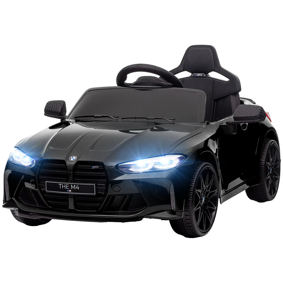 KINDERAUTO DE-06248 BMW M4 lizenziert mit Sound und Licht Schwarz - Schwarz, Kunststoff/Metall (108/69.5/51cm) - ComfortXL