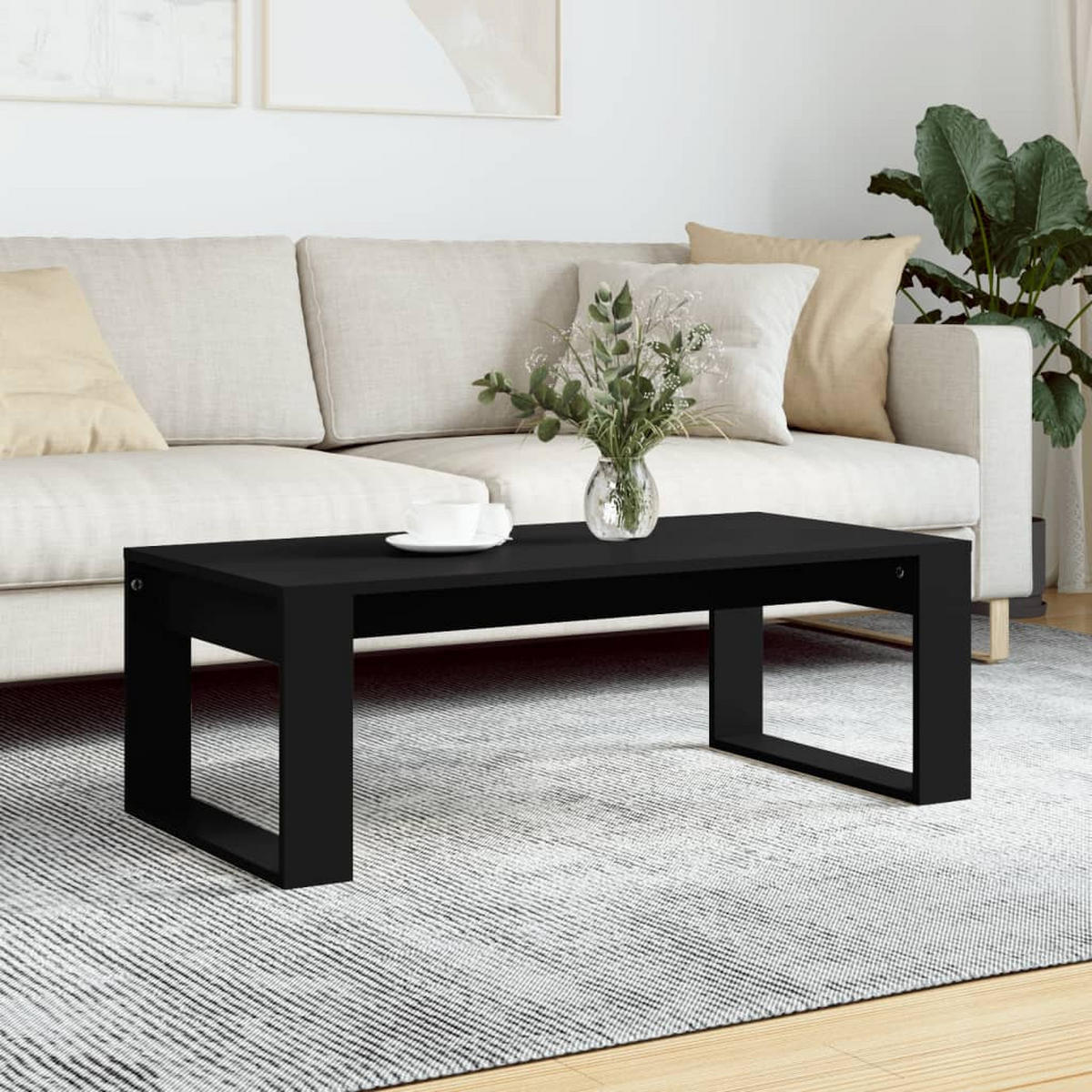 COUCHTISCH Schwarz 102x50x35 cm Holzwerkstoff - Schwarz, Holzwerkstoff (50/102/35cm) - furnicato