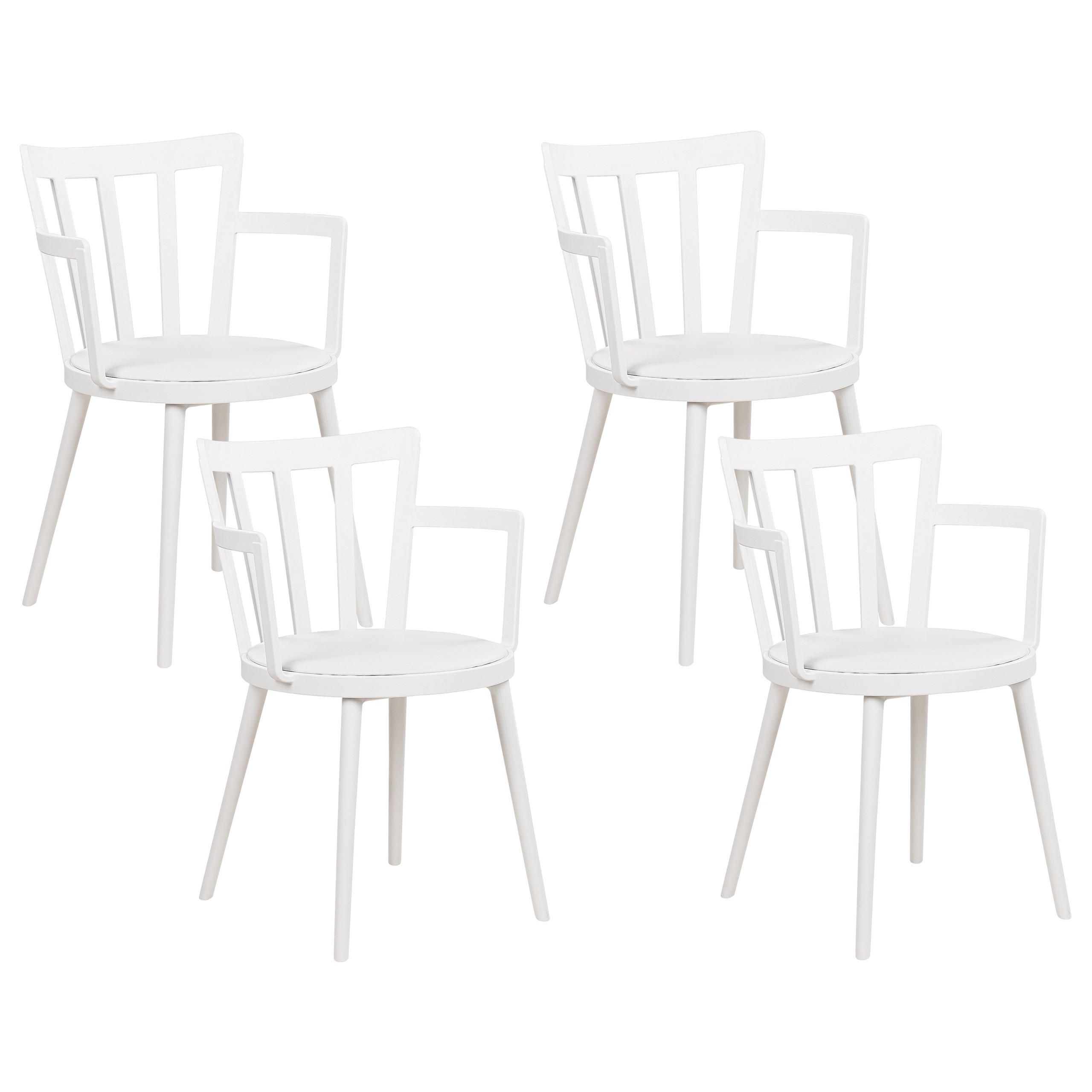 JÍDELNÍ ŽIDLE sada 4 ks Plast Bílá Morill - bílá, plast (49/77/52cm) - Beliani