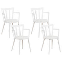 ÉTKEZŐSZÉK 4 darabos Szett Műanyag Fehér Morill - fehér, műanyag (49/77/52cm) - Beliani