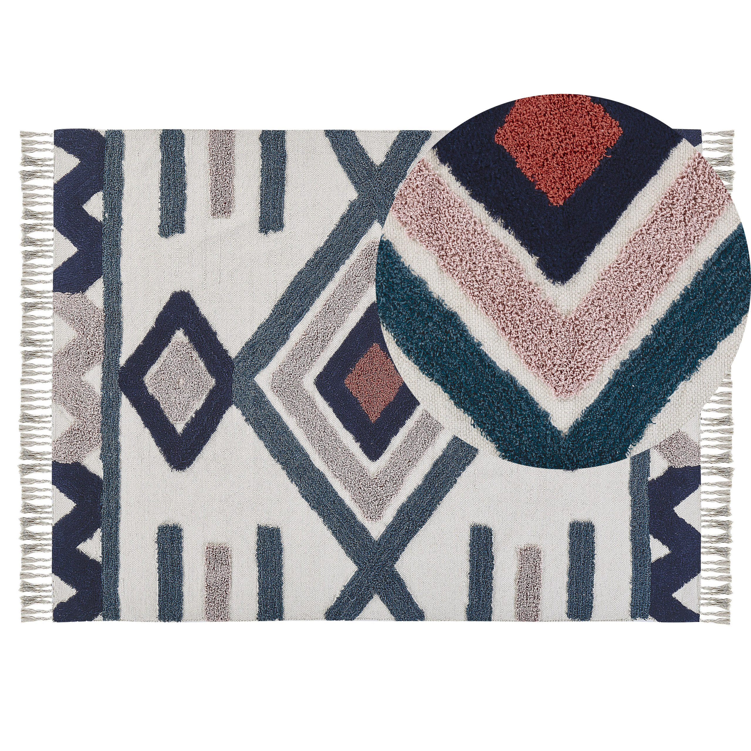 KURZFLOR-TEPPICH Kozlu 200/140 cm - Multicolor, Textil (140/200cm) - Beliani