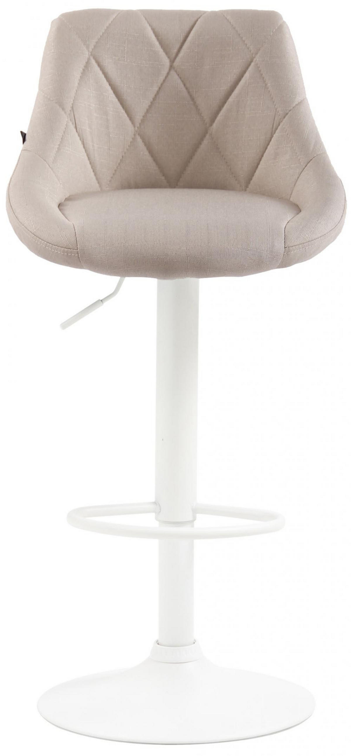 BARHOCKER Stoff Creme - Creme/Weiß, Textil/Metall (46/83/49cm) - CLP