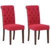 ESSZIMMERSTÜHLE 2er-Set WALES Stoff 98x45x63 cm rot Holz - Rot, Holz (45/98/63cm) - DELUKE