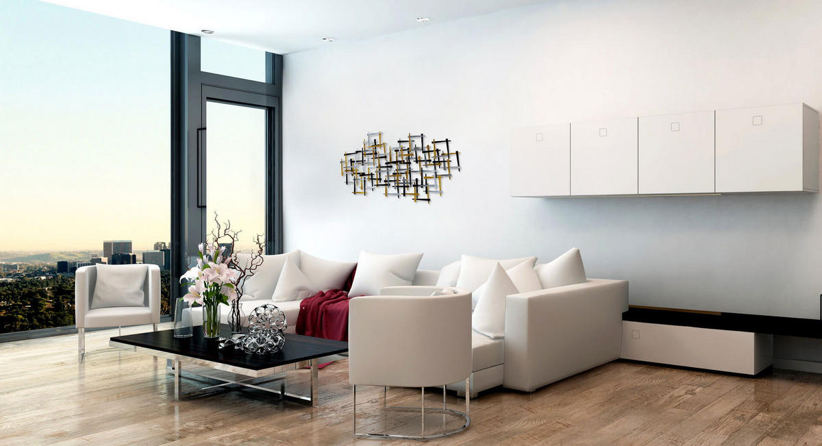 WANDDEKO Gold 108/60 cm - Goldfarben, Metall (3.89/60/4cm) - KUNSTLOFT
