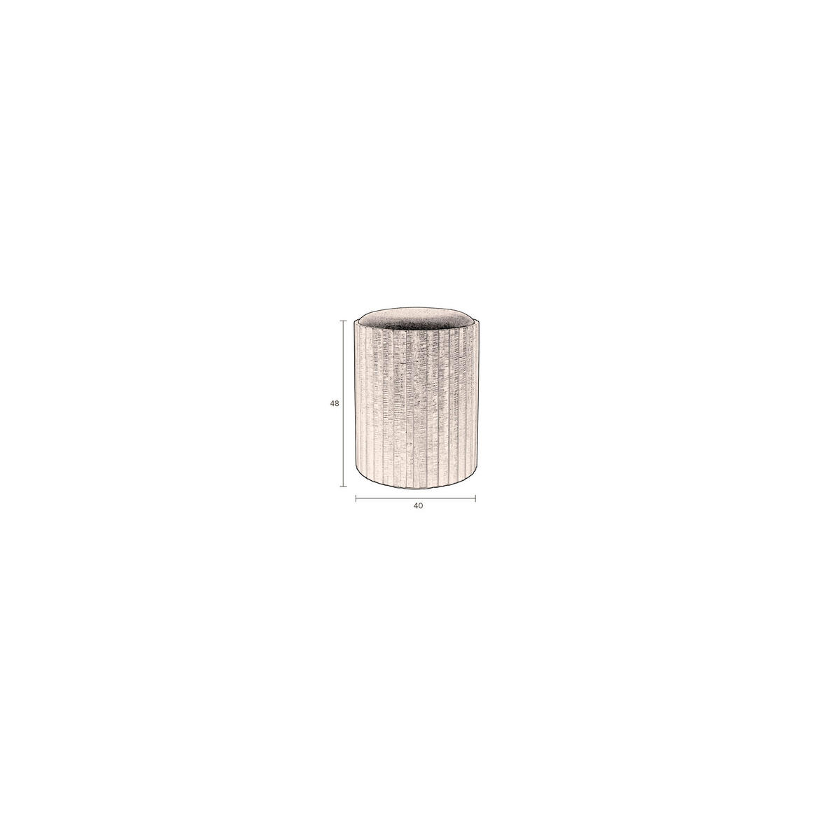 SITZHOCKER Bay Mit Stauraum Organisch Rund - Beige/Braun, Holz (40/48/40cm) - Dutchbone