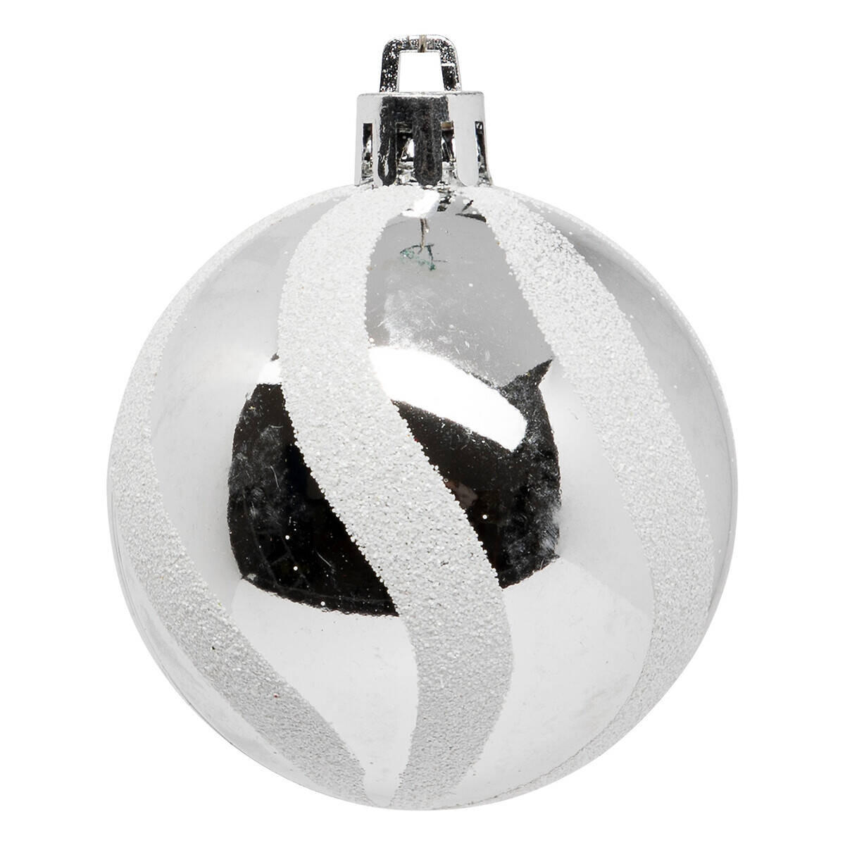 WEIHNACHTSKUGELN Glitzer-Muster Ø 6 cm - Silberfarben, Kunststoff (6/7.2/6cm) - Atmosphera Createur d´interieur