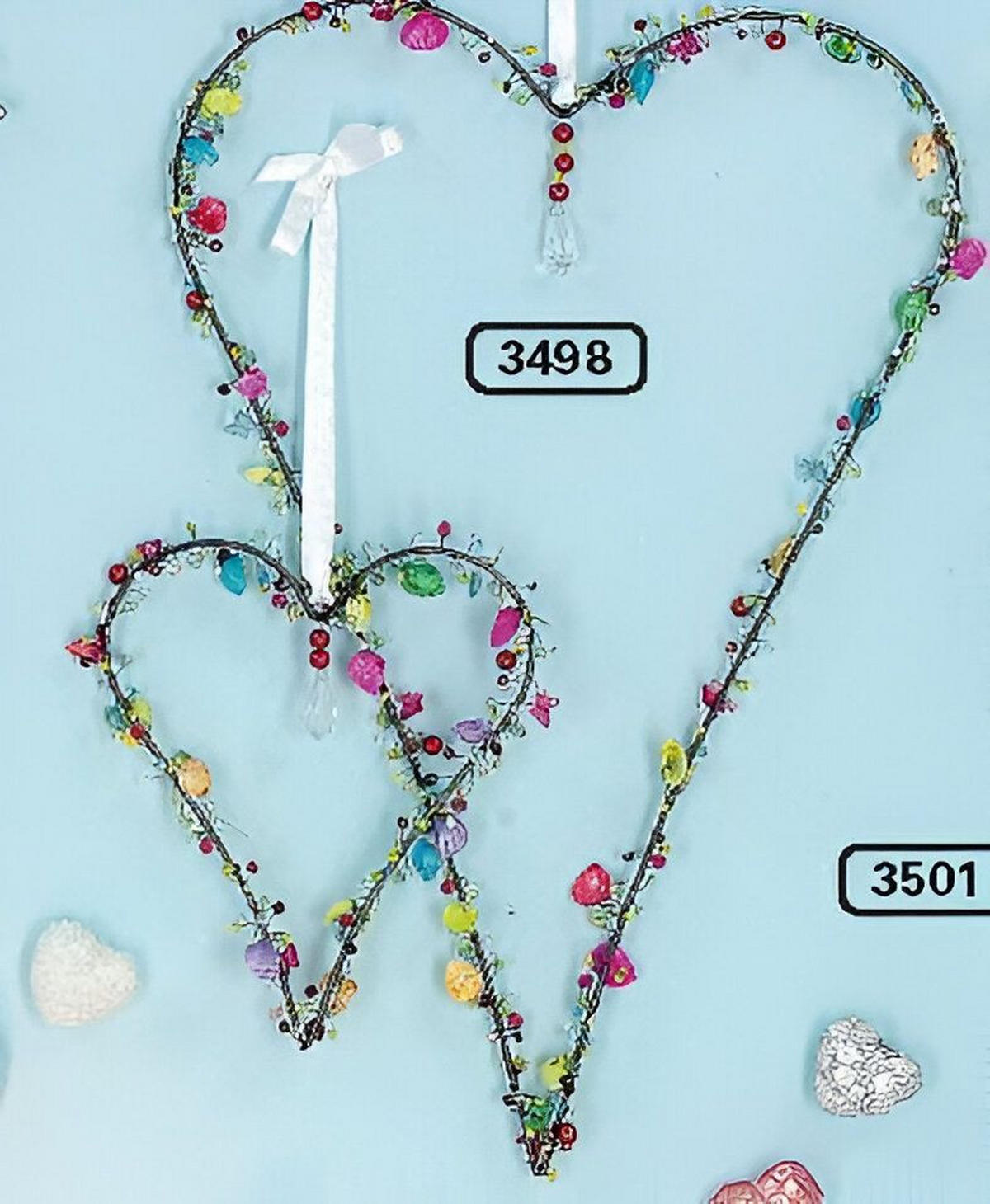 ZIERHÄNGER Herzen 2er-Set - Multicolor, Metall (29/44/1cm) - FURNARO