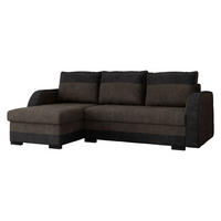 ECKSOFA Jozef - Dunkelbraun/Schwarz, Holz/Textil (230/140cm) - MIRJAN24